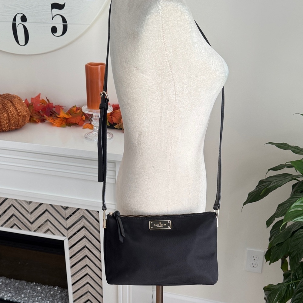 Kate Spade Black Crossbody with Gold Accents - Picture 3 of 12